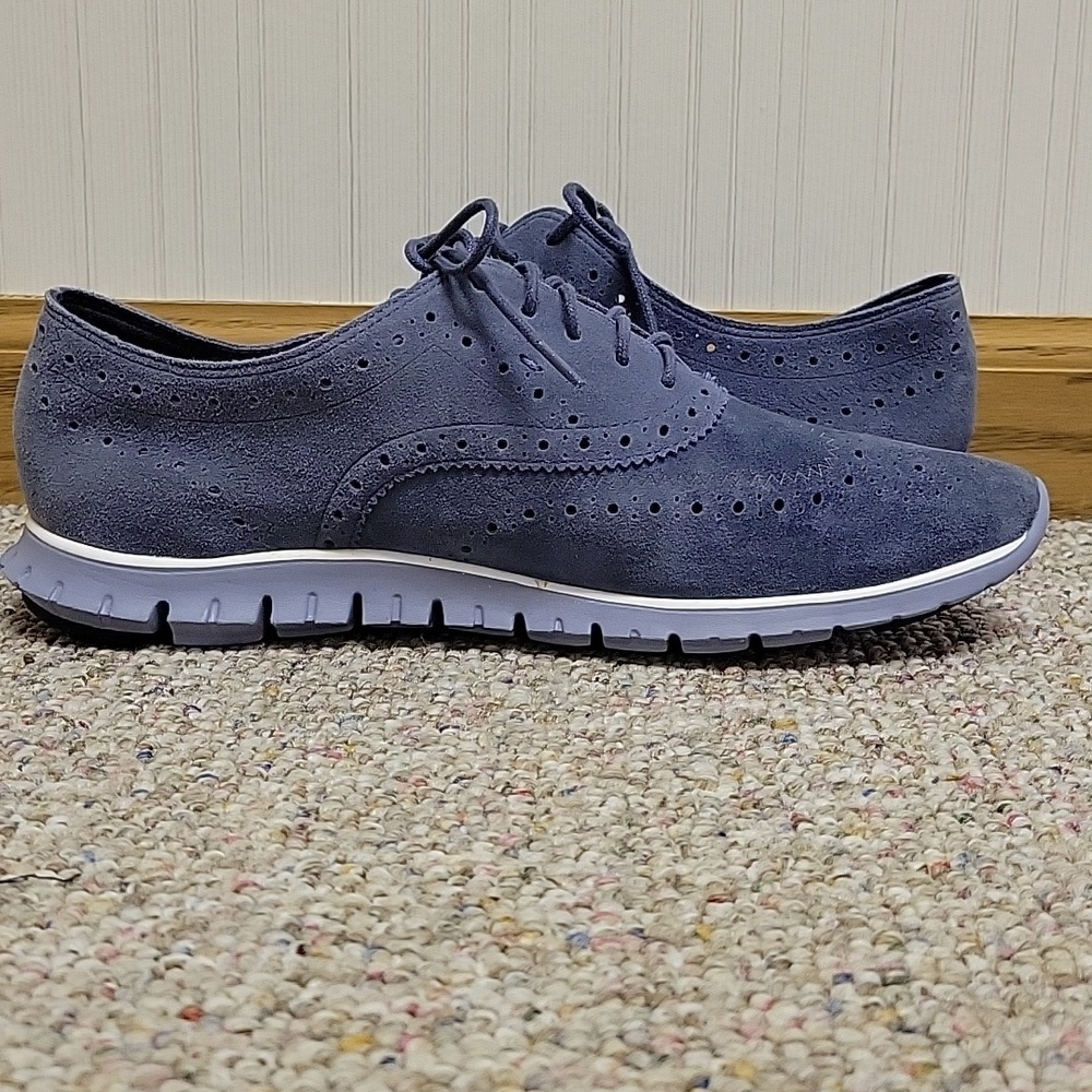 Cole Haan Gray Suede Wingtip Sneakers New/Like New - Picture 4 of 9